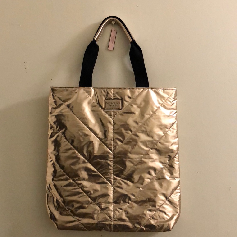 Victoria’s Secret metallic gold tote